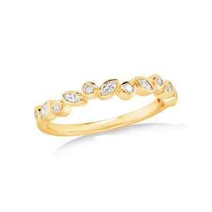 <p> Yellow Gold Round and Marquise Diamond Ring</p>